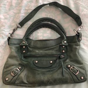 Green mini balenciaga city bag